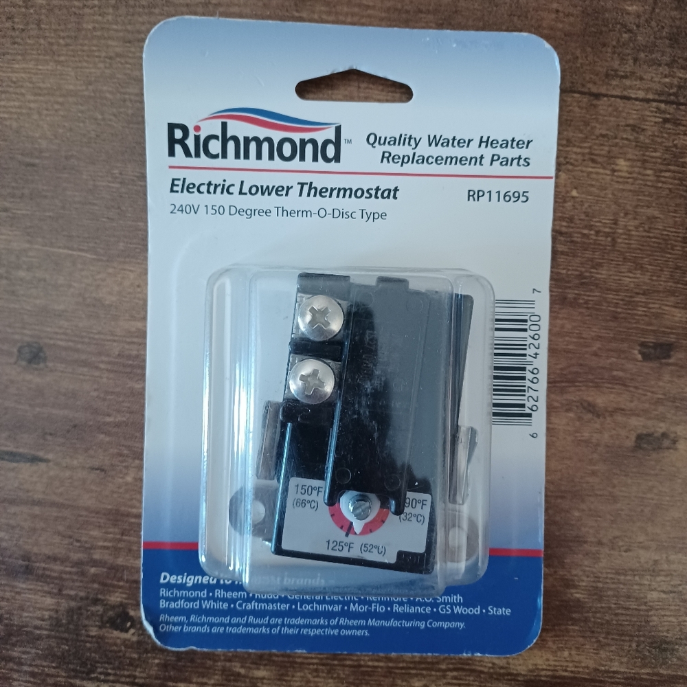 Richmond Water heater electric lower thermostat